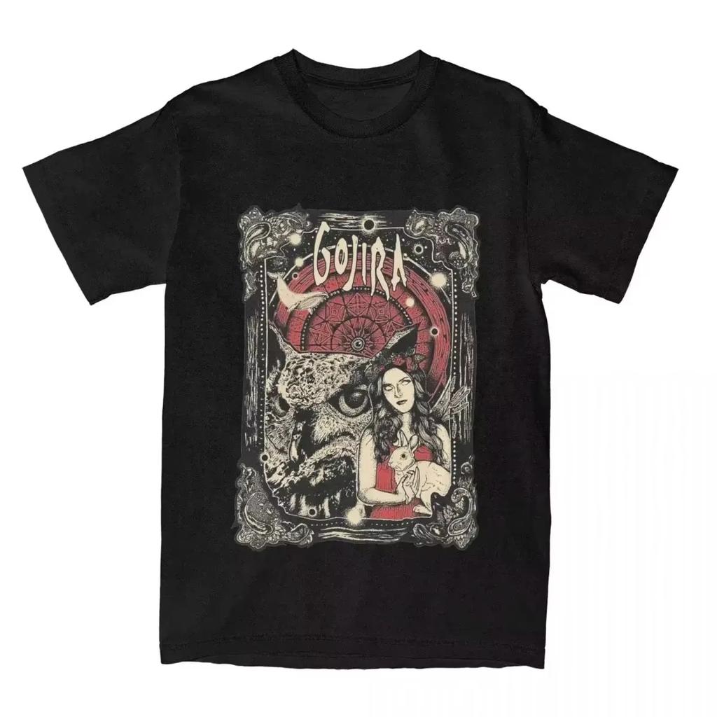 Gojira Band T-Shirt Vintage Washed Cotton Tee Unisex Short Sleeve Crew Neck Progressive Death Metal Rock Concert Merch Gift 2026 Hot Sale