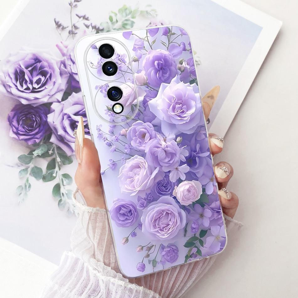 For Honor 70 70Pro Pro+ Cute Flower Butterfly Cat Painted Case For Honor70 70 Pro Plus 5G Soft Silicone TPU Phone Cases