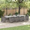 Garden Table Light Grey 350 x 100 x 74 cm Poly Rattan