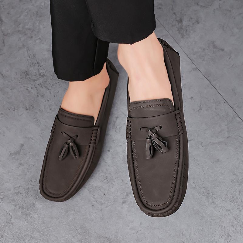 Man's Luxury Brand Loafers Sneakers 46 Comfortable High Quality Men Casual Shoes Fashion Genuine Leather Suede Moccasins Flat Dr
