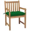 Maison Exclusive - Chaises de jardin lot de 4 et coussins vert Bois de teck solide
