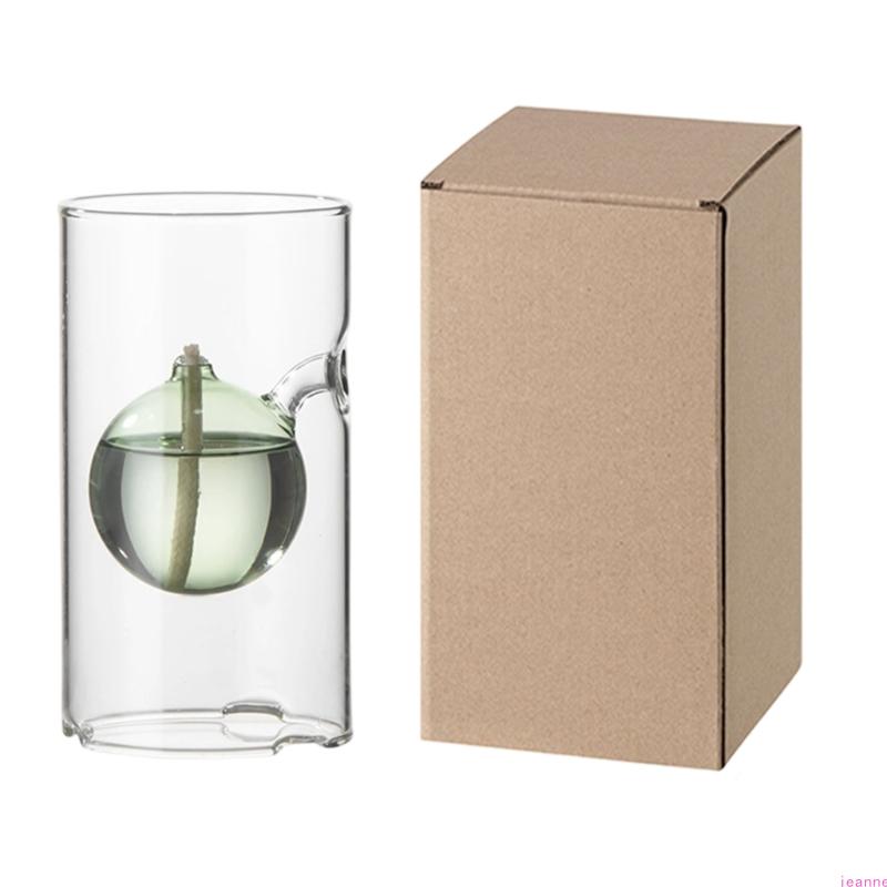 Fuels Refillable Glass Oil Candle Liquid Candle Outdoor Indoor Clean Burning with Wicks Use with Liquid Paraffin Lamp Oil