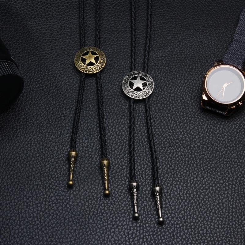 Star Pendant Faux Leather Rope Bolo Tie Shirt Collar Necktie Jewelry Accessories