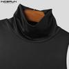 INCERUN Men Summer Oversleeve High Neck Sleeveless Splits Long Tank Tops