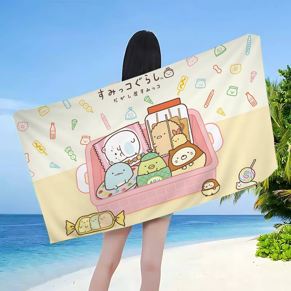 Classic Cartoon S-Sumikkogurashi Bath Towel Microfiber Soft Water Absorbing Breathable For Girl Kids Decorative Cartoon Towel