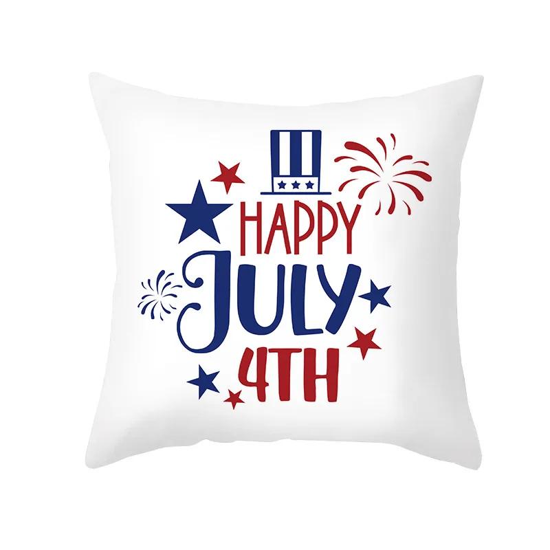 USA July 4th Independence Day Gifts Sofa Decor Throw Pillow Case Home Decorative Cushion Cover Fireworks Printed Pillows Cover