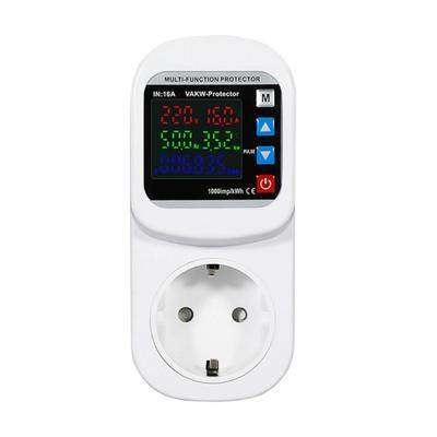 Protection Automatique de Tension et de Courant 16A Prise EU avec Détection de Défauts et Réinitialisations d'Usine Mises à Jour pour Appareils Ménagers