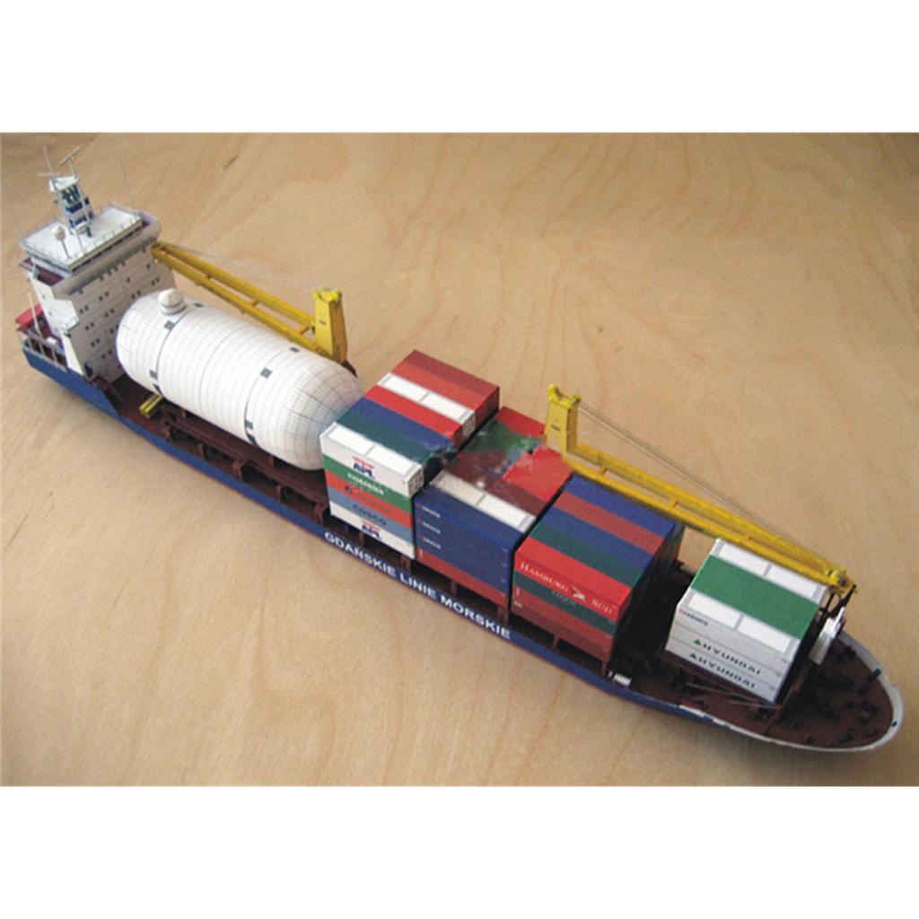 Maßstab 1/400 Polnisches Danzig Papier Frachtschiff Modell Für Diorama Modell Ornament Ausstellung Unmontierter Bausatz DIY Handgemachtes Spielzeug Puzzles