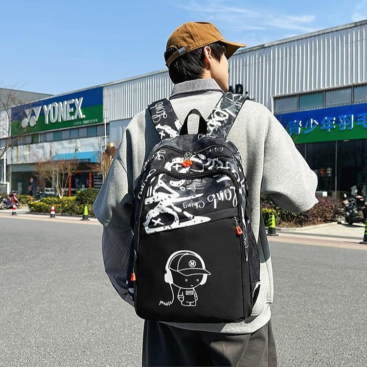 New high-value printed casual backpack for junior high school students and high school students with large capacity computer travel backpack