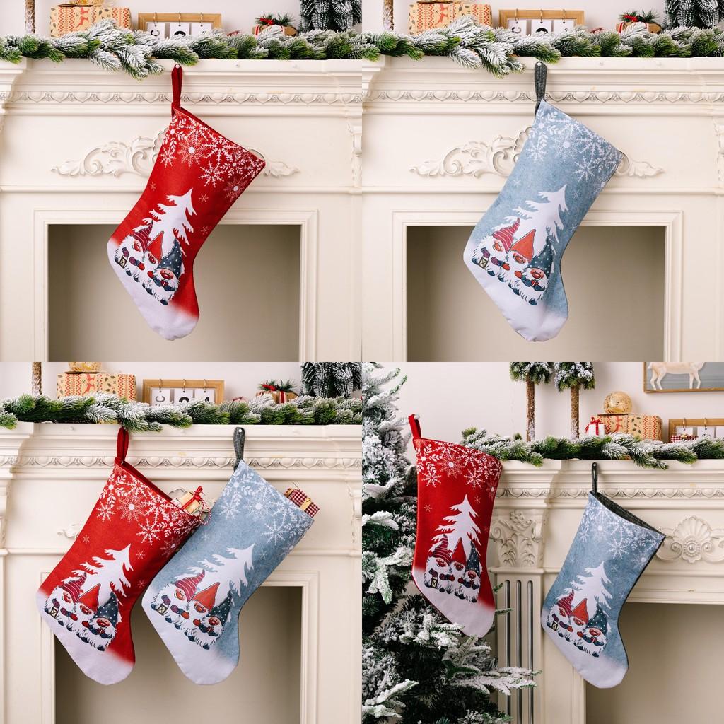 Adorable Christmas Stockings With Forest Santa Print For Festive Holiday Decor