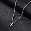 Simple A-Z Letter Necklace for Men Waterproof Stainless Steel 26 Letters Pendant Necklace Men’s Minimal Initial Necklace