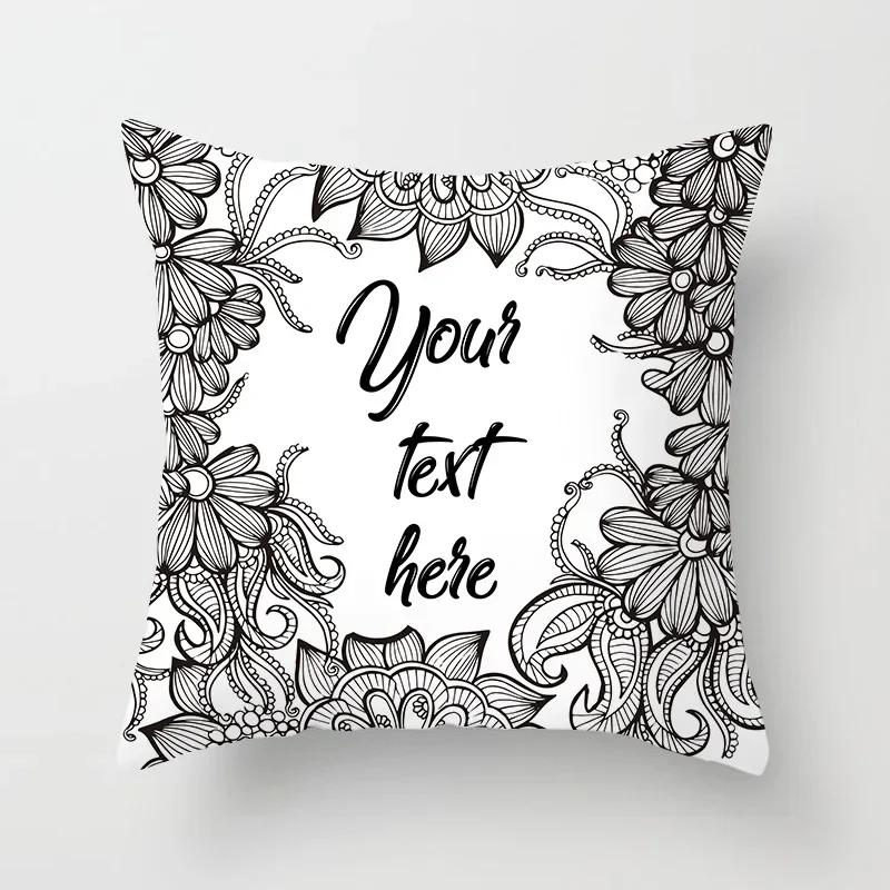 45X45CM ins Nordic modern simple black and white wind pillowcase sofa office seat car cushion cover home decoration