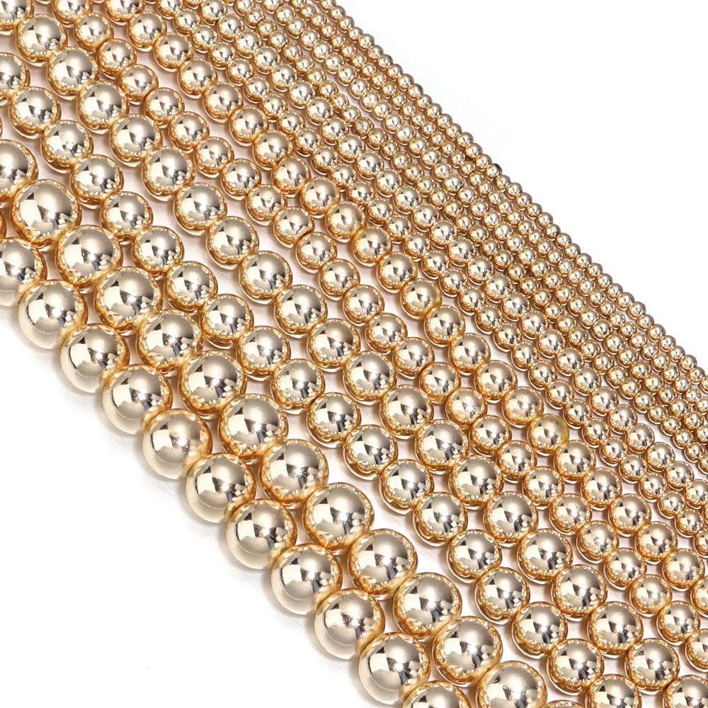 1 String Hematite Stone Beads 2 3 4 6 8 10mm Electroplated Colorful Spacer Round Beads Diy Charm Necklace Bracelet Jewelry