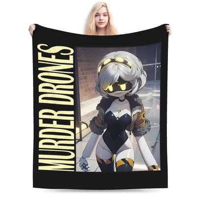 Murder Drones Blankets Coral Fleece Plush Textile Decor Breathable Warm Throw Blankets for Bedding Travel Bedding Throws
