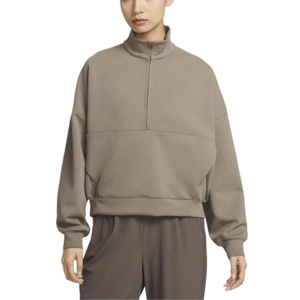 New Nike Dri-Fit IMPOSSIBLYSOFT Sweatshirt Women's Ferret Brown/Stone Gray HQ8189-233