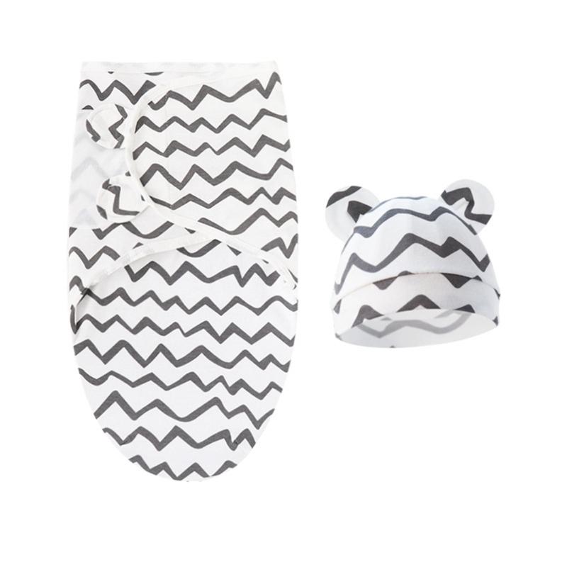 4 Set Baby Swaddles Wrap Blanket with Bonnet Hat Sleeping Bag Anti Kick Blanket Swaddles for Toddler 0-12 Months