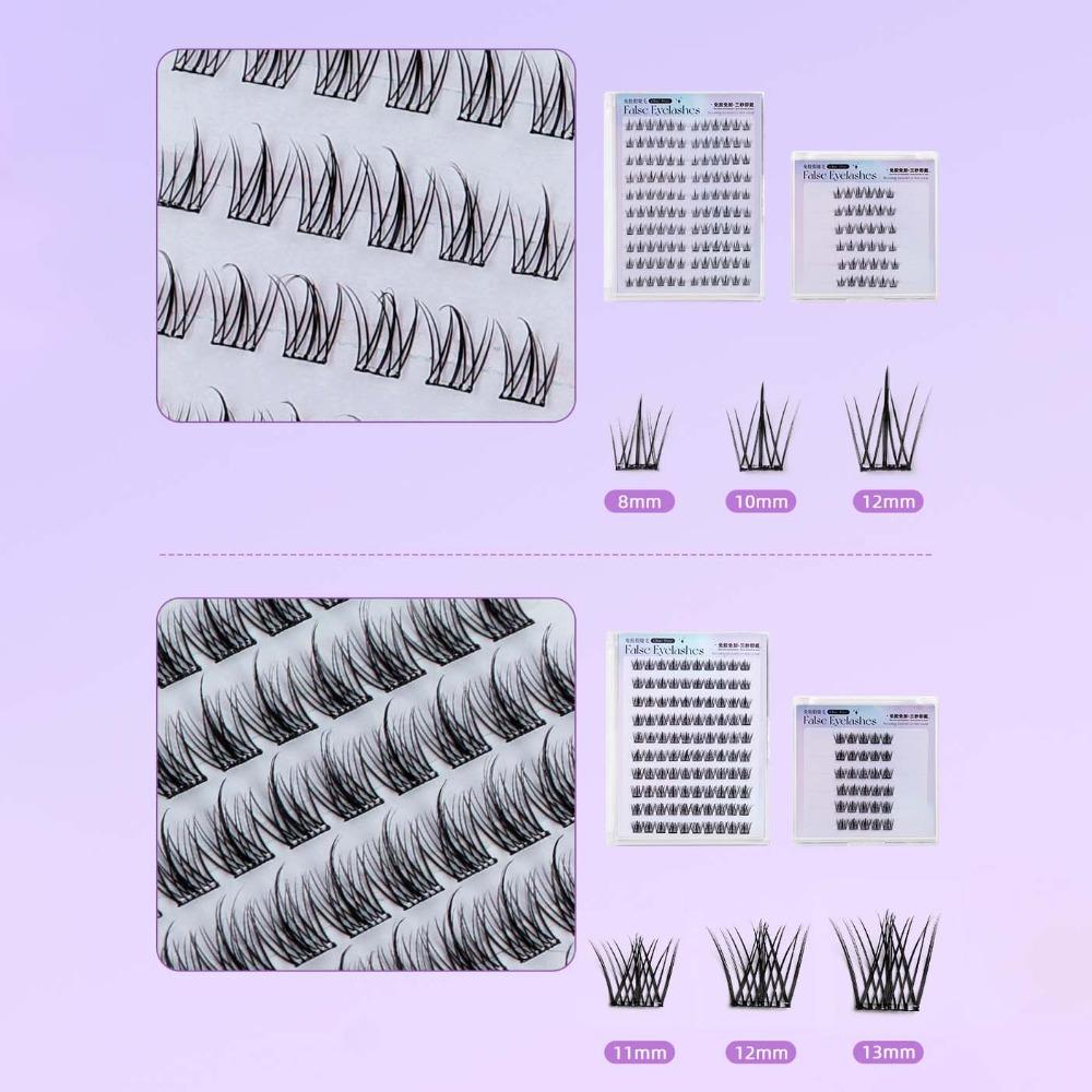 Fluffy Glue Free Cluster Eyelashes Individual Segmented Eyelashes Bundles  Daily