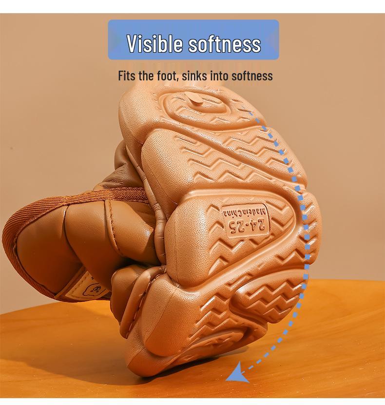 New Autumn/Winter Non-Slip Warm Snow Boots for Kids & Parents - Cute Short Boots for Medium to Large Children
