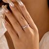 Dainty Inlaid Zircon Ring For Women Gold Plated Round CZ Crystal Copper Finger Ring Party Wedding Daily Wear Minimalist Jewelry