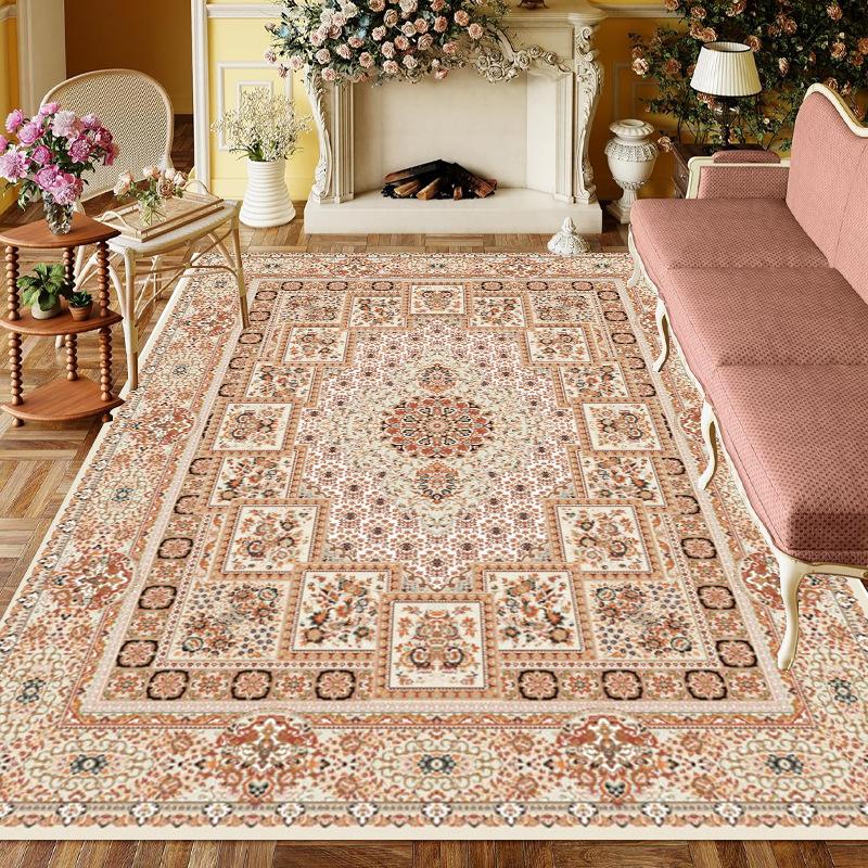 

Ретро Ковер для гостиной Скандинавский стиль Цветочный принт Ковер для спальни Машинный Модный Легкая роскошь Коврики для кофейного столика Домашний декор 40X60CM