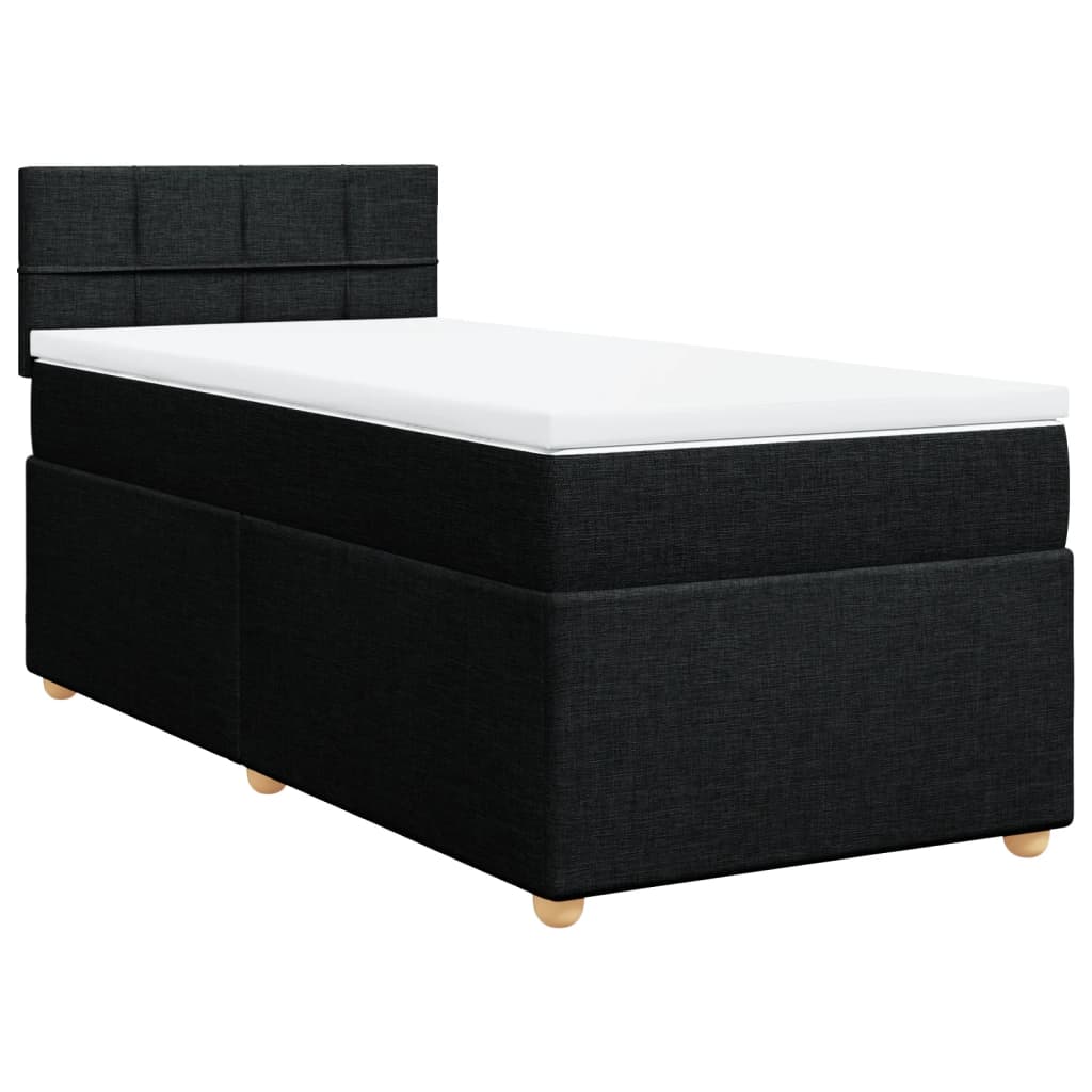 Vidaxl Continental Bed With Mattress, Black, Fabric, 80X200 Cm
