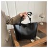 Large Capacity Faux Leather Tote Bag for Women Minimalist Casual Commute Shoulder Handbag