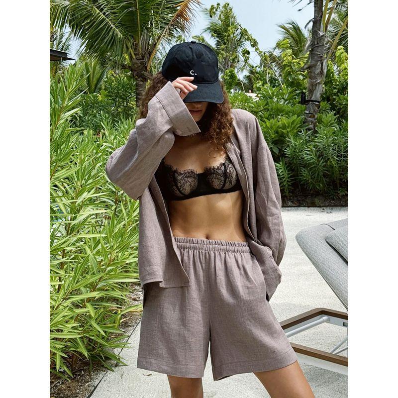 Western Style New Fashion Casual Loose Shirts Shorts Set Shirt and Shorts Suit Set