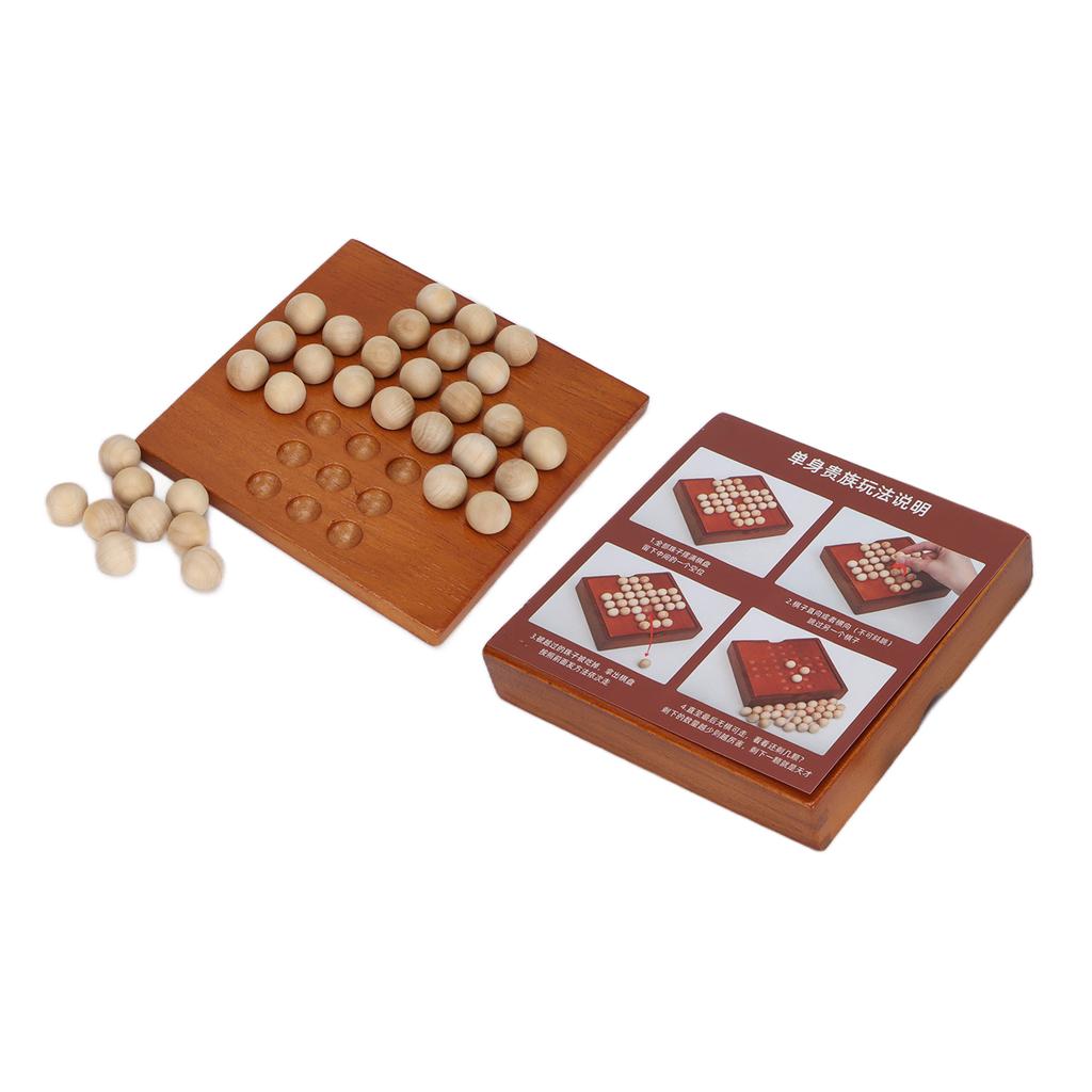 Chess Set Wooden Travel Portable Interesting Stress Relief Chess Pieces Board Game for Elderly