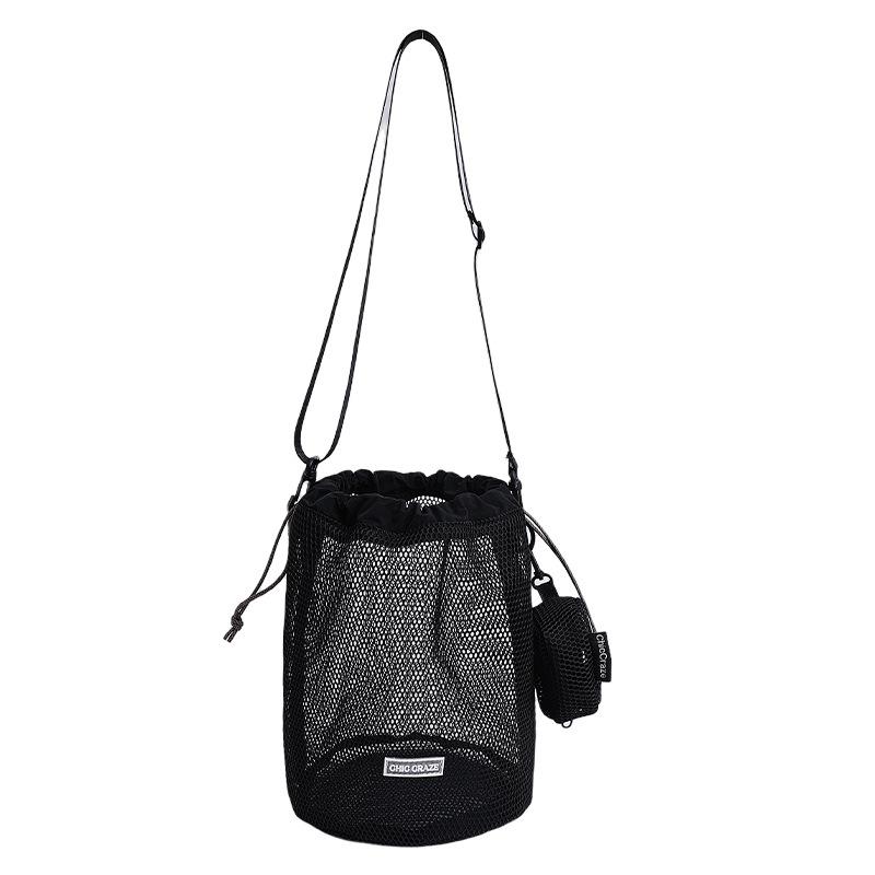 Sweet little fresh mobile phone bag women's 2025 summer new hollow shoulder bag crossbody mesh portable storage bag