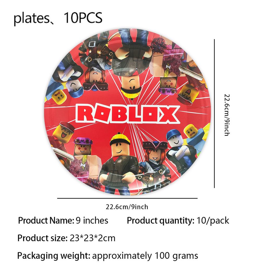 Roblox Birthday Party Decorations Supplie Celebration Disposable Tablecloth Cup Plate Baby Shower banner set Entertaining Play Safe Kid Friendly Fun