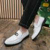 Fashion Size 38-47 New White Casual Leather Shoes For Men Comfortable Platform Dress Shoes Man Loafers High Quality Men's Social Shoes
