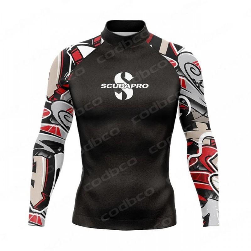 SCUBA Surfing Suit UPF50 Sunscreen Beach Swimsuit Diving Jellyfish Long-sleeved Split Top