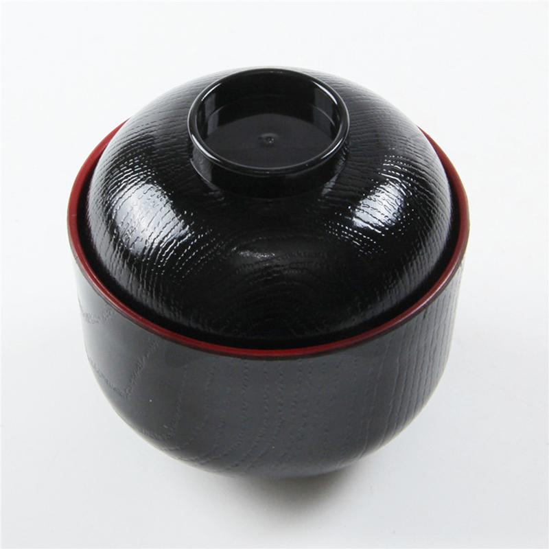 With Lid Miso Soup Bowl Soup Container Double Color Japanese Rice Bowl Japanese Bowl Dining Accessories