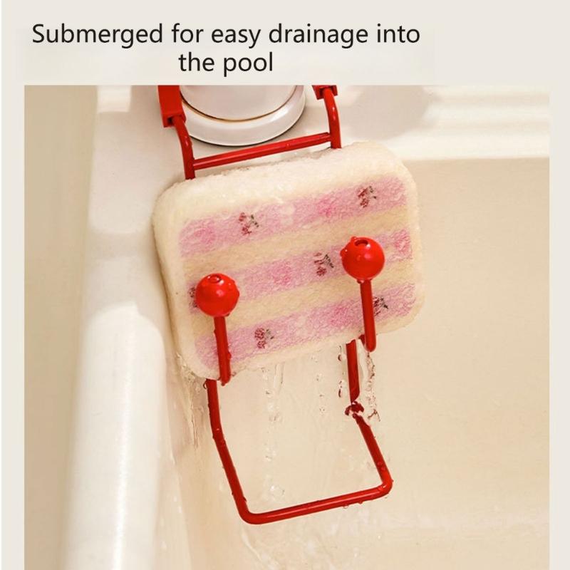 Metal Faucet Sponge Holder Rack, Two Shelf Sink Rack With Hanging Fit and Open Wire Drainage for Washing Tools