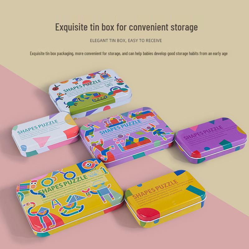 Fun Educational Jigsaw Tangram for Kids Ages 3-6 - Hands-On Brain-Teasing Puzzle Toy