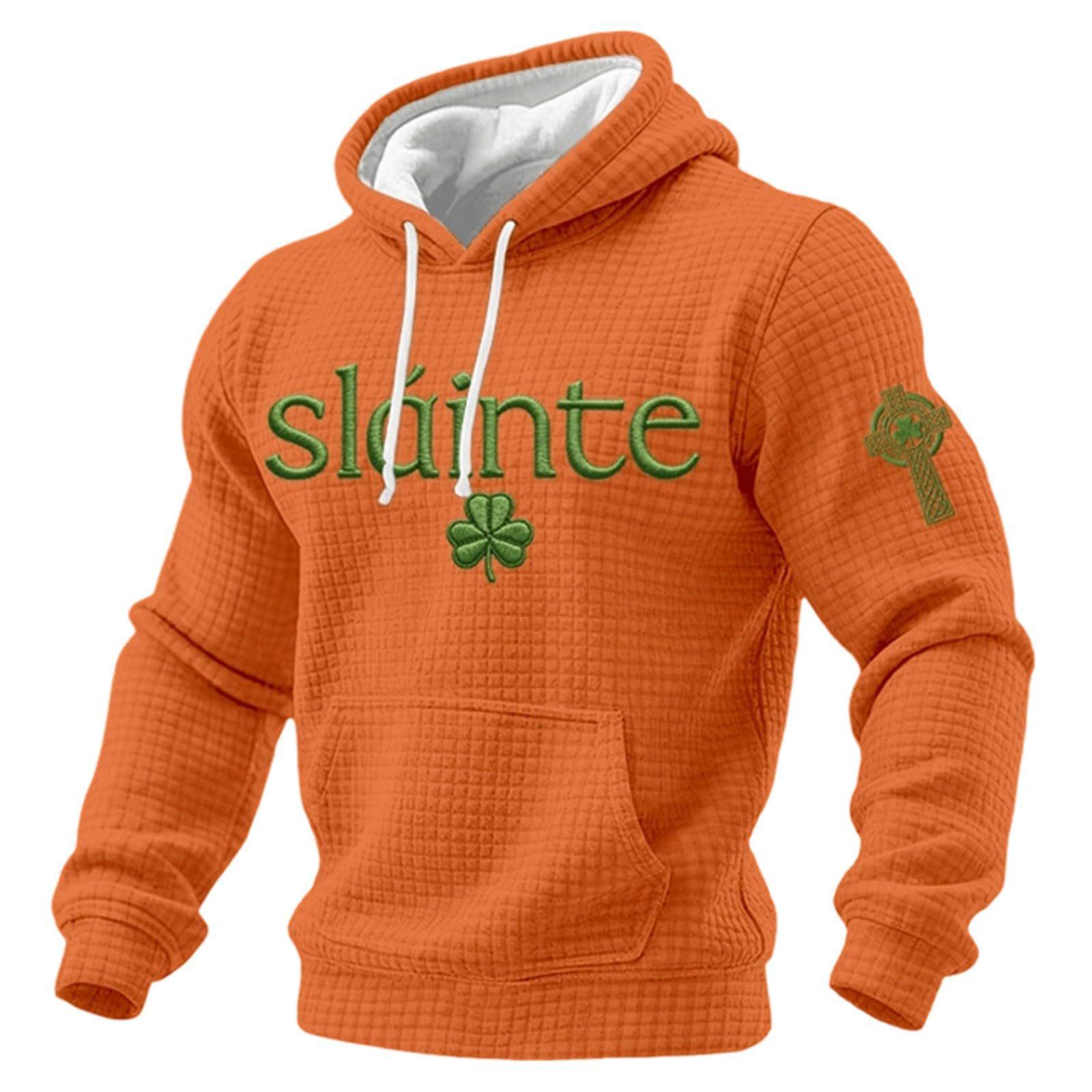 

Мужской Ирландский Повседневный Графический Вязаный Пуловер Повседневная Рубашка Праздничный Наряд XL шафрановый