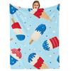 Patchwork Curved Shape Cartoon Anime Print Flannel Blanket Soft Warm Throw for Kids Bedroom Sofa Christmas Office Car