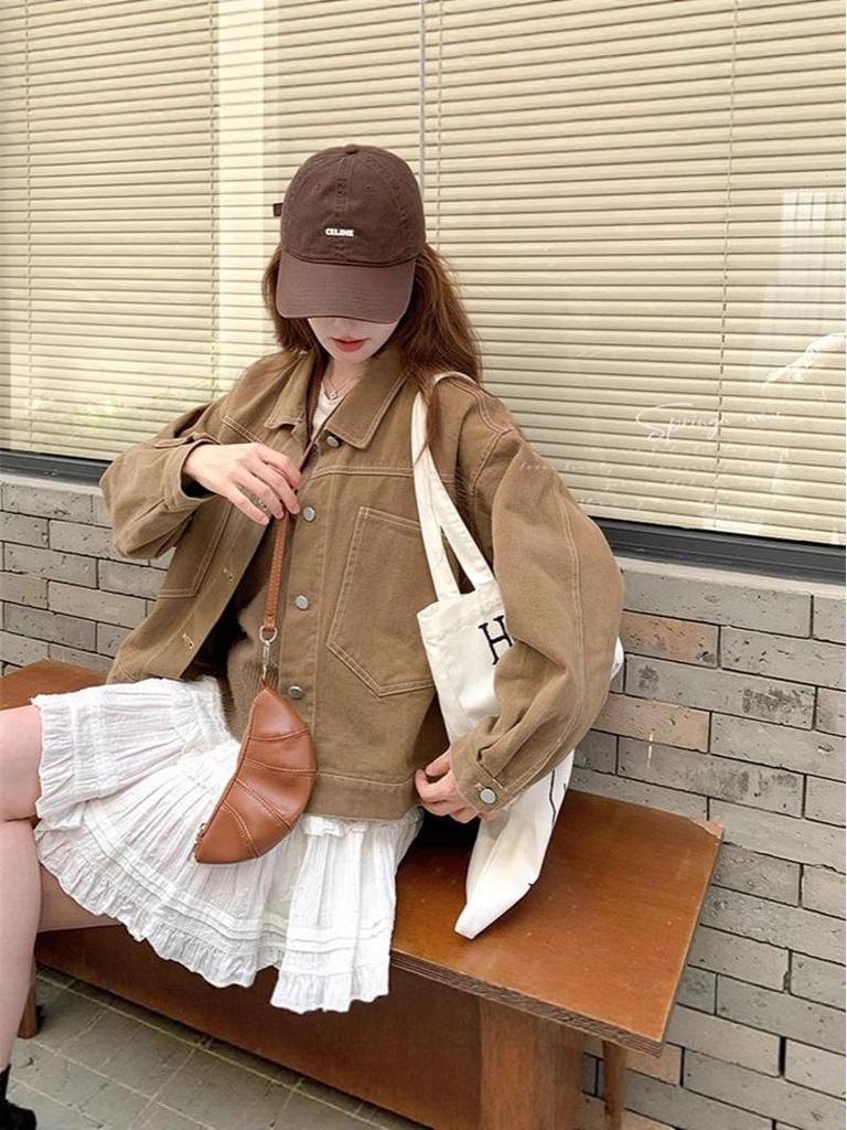 2025 New Korean Style Women's Short Denim Jacket: Casual, Loose, Retro & Versatile for Spring & Autumn