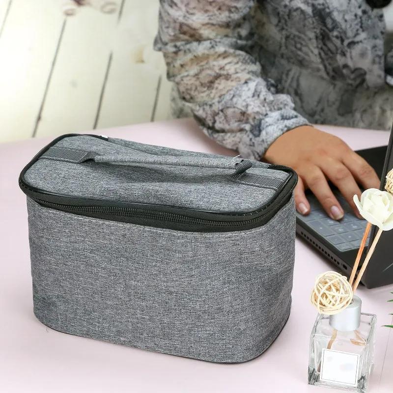 

1 Pc of thermal insulation waterproof canvas tote bag, aluminum foil thickened warmth with lunch box, portable lunch storage bag rectangle