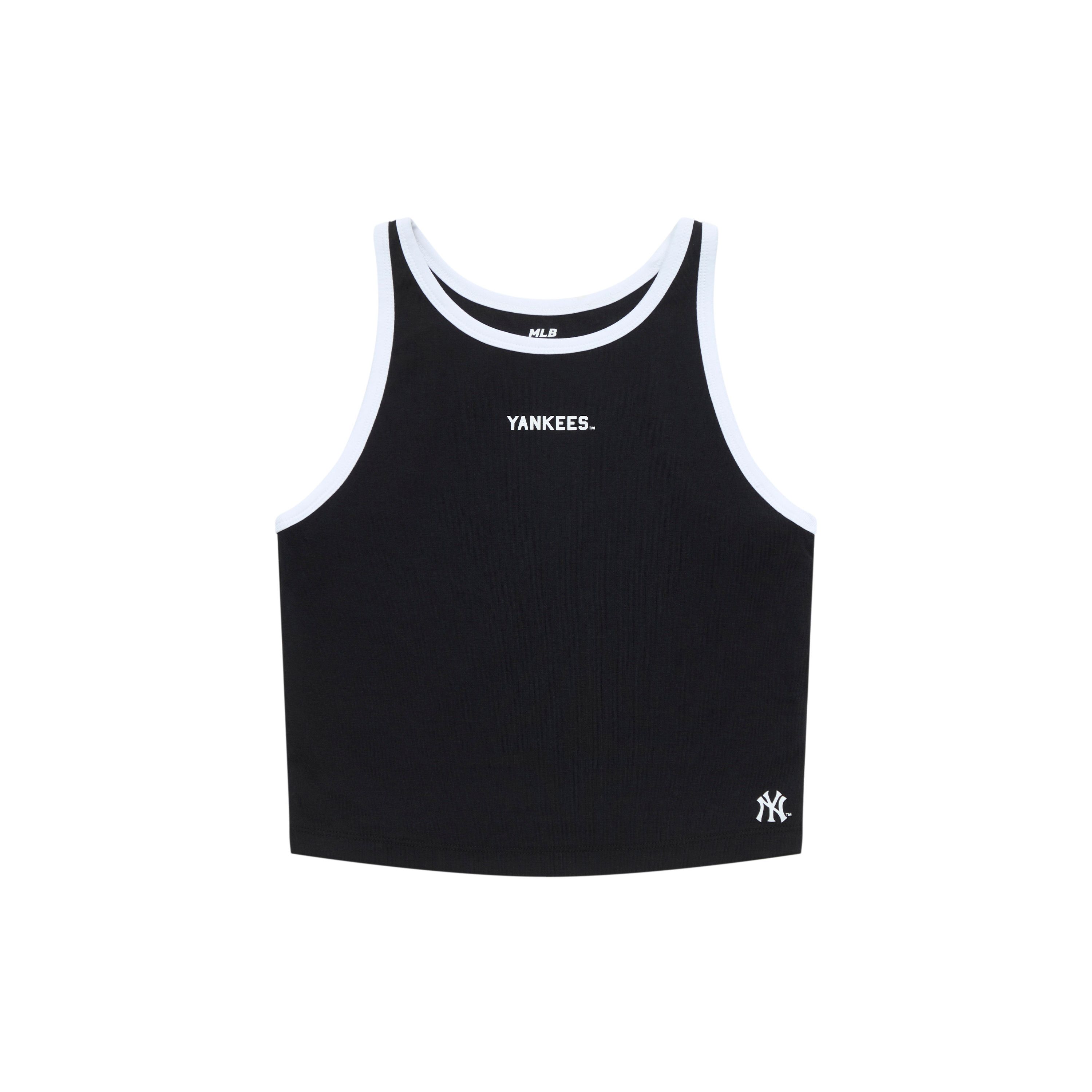 MLB College Stil New York Yankees SS25 Lässig Sport Einfarbig Kleines Logo Rundhals Schlanke Passform Gerades Bein Ärmellose Weste 3FTOV0153-50BKS M white