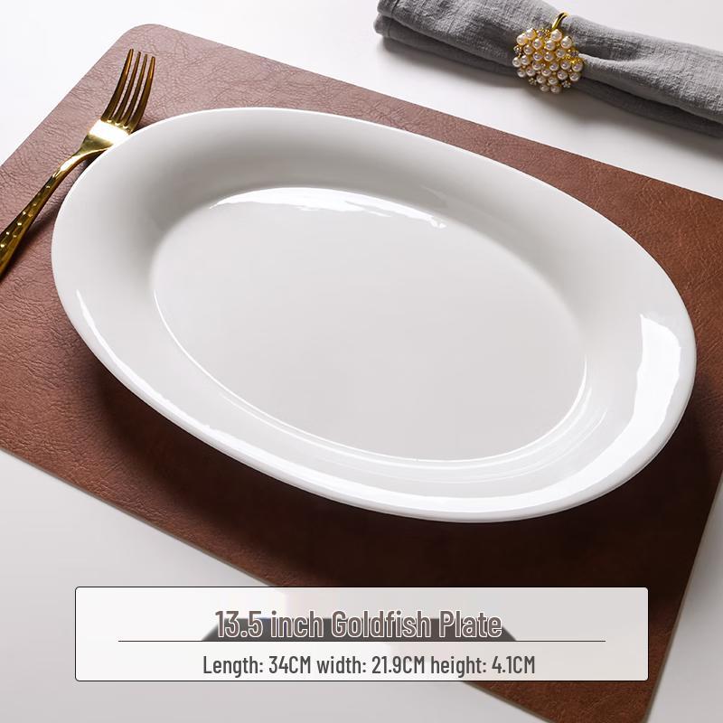 White Ceramic Fish Serving Plate