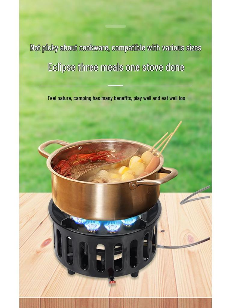 Nine-Head Portable Outdoor Gas Stove for Camping and Picnics