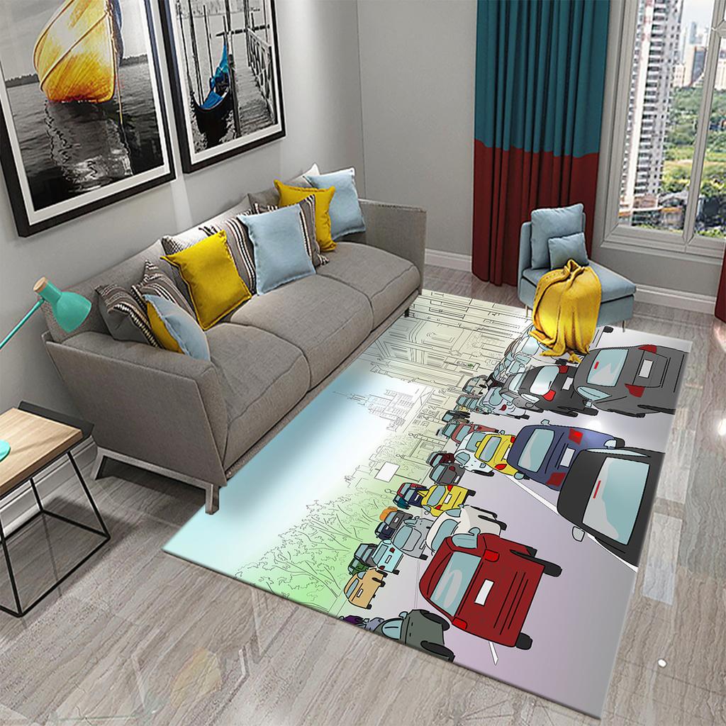 Děti Road Traffic Carpet Cartoon Auto Toys Koberec pro chlapce Dívky City Life Vzdělávací koberečky Vícebarevné Dětská Ložnice Hrací podložka do školky