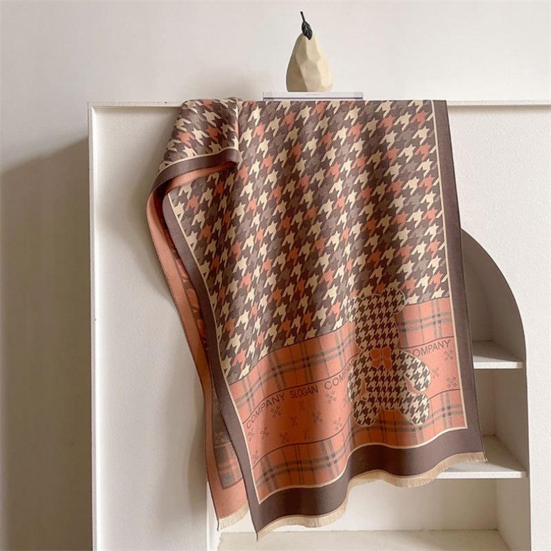 Walking blanket~ Designer bear Qiandongge scarf women's winter shawl imitation cashmere thermal scarf