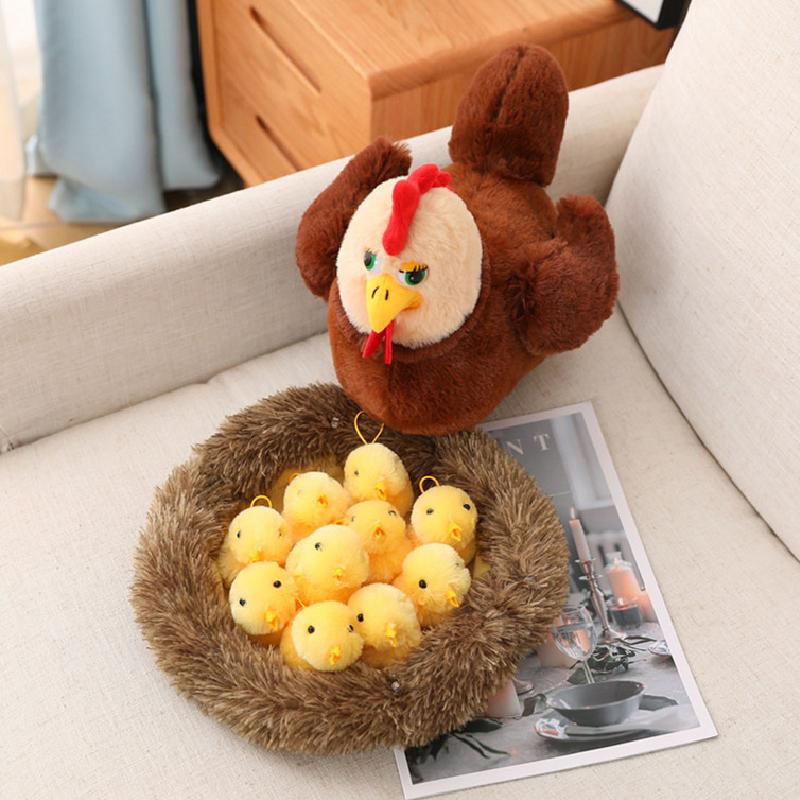 35CM Stuffed Chicken Doll Plush Toys Pretend Kid's Early Education Home Decoration Christmas Birthday Gifts