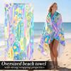 Serviette de plage surdimensionnée « Motif coloré abstrait » – Pelucheuse et absorbante, design moderne, parfaite pour le camping et la plage