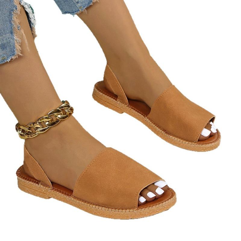 New summer flat bottom one word outside wear light and comfortable fish mouth beach sandals women