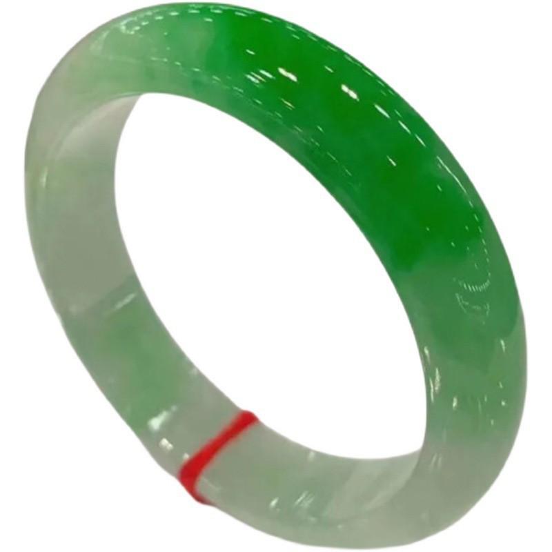Women s Ice-Waxy Jadeite Bangle with Floating Flowers – Bright Green Jade Bracelet Gift Jadeite Bangle Size 60