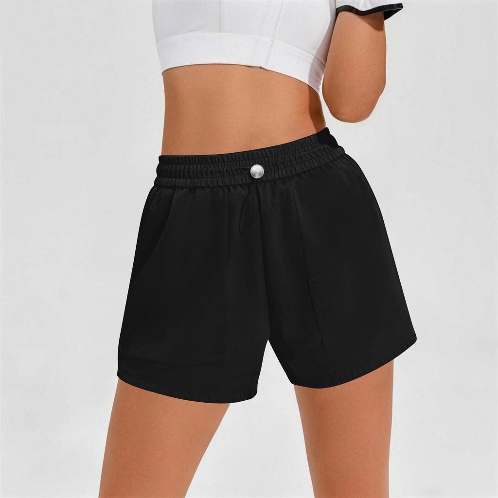 Women's Fashion Casual Loose-Fit Athletic Fitness Jogging Pocket Drawstring Sweatpants Shorts