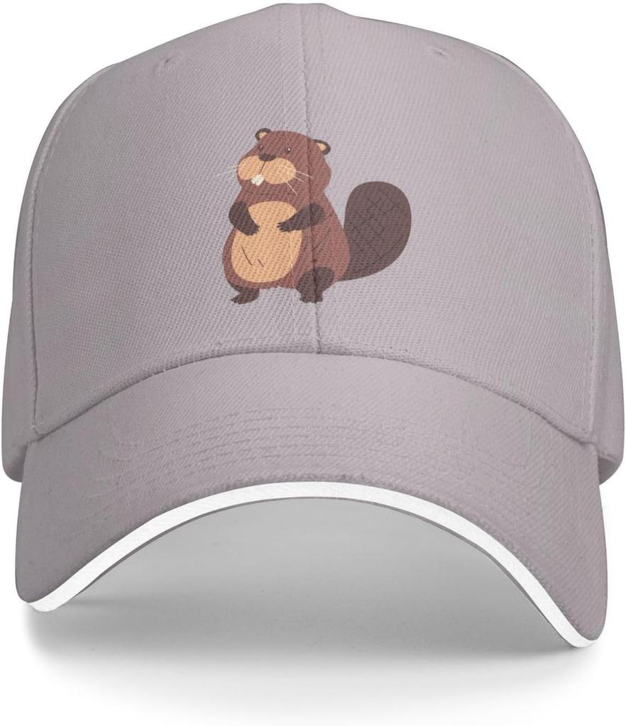 Cute Funny Beaver Graphic Baseball Cap Polyester Unisex Outdoor Adjustable Dad Hat